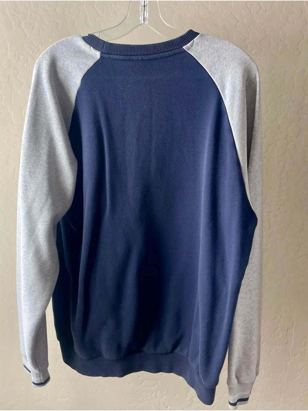 adidas Navy Crewneck Sweatshirt with Light Gray Raglan Sleeves